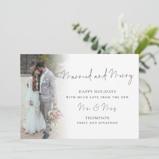 Script 6 Fotos 1. Verheiratete Weihnachtskarte Karte (Stehend Vorderseite)