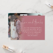 Script 6 Fotos Hochzeit Liebe Dank Rose Gold Karte (Vorderseite/Rückseite Beispiel)