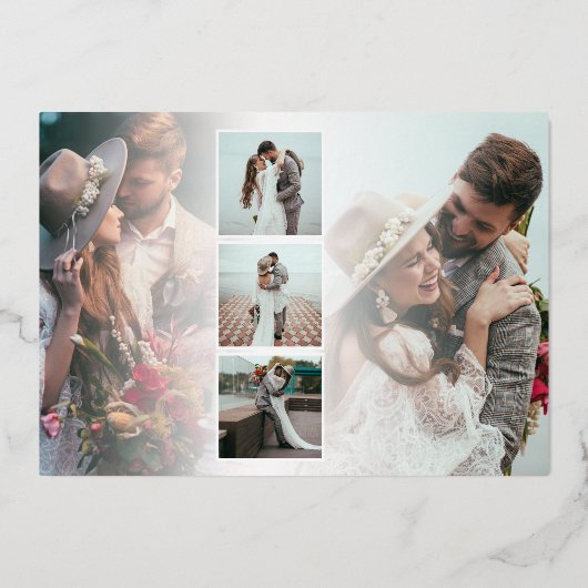 Script 6 Fotos Hochzeit Vielen Dank Luxus Foil Car Folieneinladung (Rückseite)