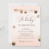 Script A Baby ist das Brechen der Pink Coffee Baby Einladung (Vorderseite)