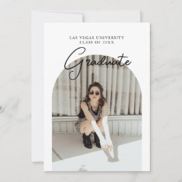 Script-Abschluss 2-seitige Foto-Portrait-Party in Einladung