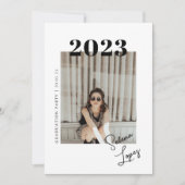 Script-Abschluss 2-seitige Foto-Portrait-Party in Einladung (Vorderseite)