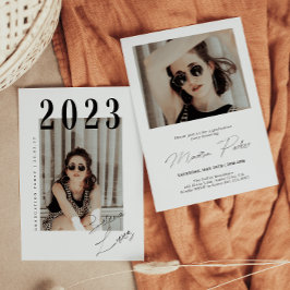 Script-Abschluss 2-seitige Foto-Portrait-Party in Einladung