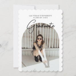 Script-Abschluss 2-seitige Foto-Portrait-Party in Einladung