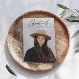 Script-Abschluss 2-seitige Portrait-Foto-Party Einladung