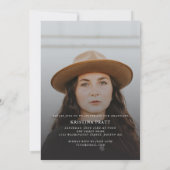 Script-Abschluss 2-seitige Portrait-Foto-Party Einladung (Rückseite)