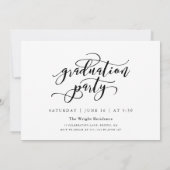 Script Abschluss Einfach 3 Foto Collage Party Einladung (Rückseite)