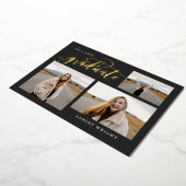 Script Abschluss Einfach 3 Foto Collage Party Foi Folieneinladung (Gedreht)