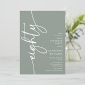 Script Achtzigster Geburtstag Einladung (Stehend Vorderseite)