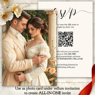 Script All in One Vellum Foto Background Wedding Einladung