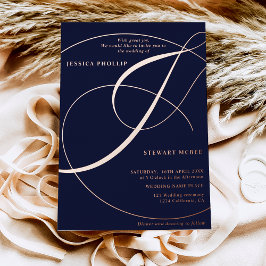 Script Ampere und Kalligrafie Hochzeitgold Rose Folieneinladung