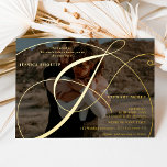 Script Ampero 2 Fotos Kalligraphie Hochzeit Folieneinladung<br><div class="desc">Chic und elegante reale Goldfolie Kalligrafie Hochzeitseinladung mit und blühte Ampersand ,  fügen Sie Ihr Foto. Mit einem schönen Pinselkalligraphieskript.</div>