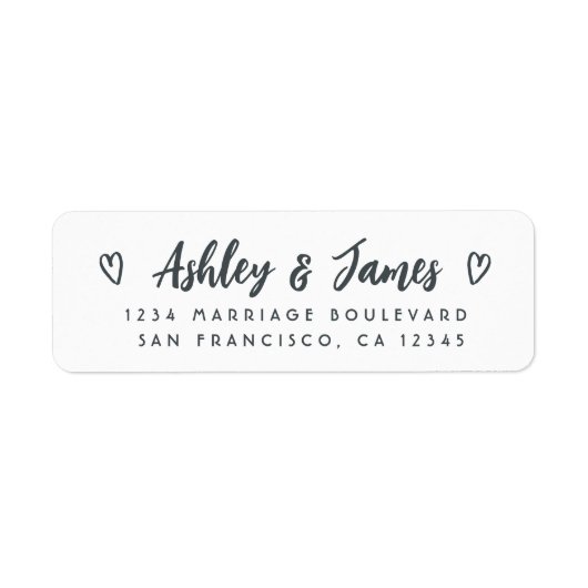 Script Ampersand Couple Return Address Label (Vorne)
