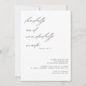 Script ängstlich und wunderbar gemacht Dedication Einladung (Vorderseite)