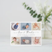 Script baby danke Karte, Liebe und danke Postkarte (Stehend Vorderseite)