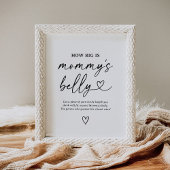 Script Baby Dusche wie groß ist Mama's Bauch-Zeich Poster