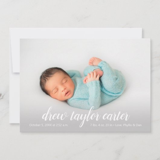 Script Baby Foto Geburtserklärung (Vorderseite)