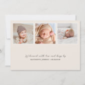 Script Baby Foto Modern Birth Ankündigung (Rückseite)