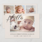 Script Baby Foto Modern Birth Ankündigung (Vorne/Hinten)