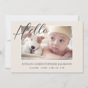 Script Baby Foto Modern Birth Ankündigung