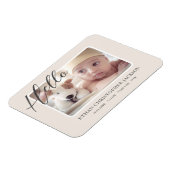 Script Baby Foto Moderne Geburtsankündigung Magnet (Linke Seite)