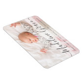 Script Baby Name Custom Foto Geburtsankündigung Magnet (Rechte Seite)