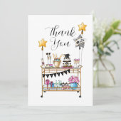 Script Bar Cart Abschluss Dankeskarte (Stehend Vorderseite)
