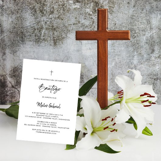 Script Bautizo Moderne Minimalistische spanische T Einladung