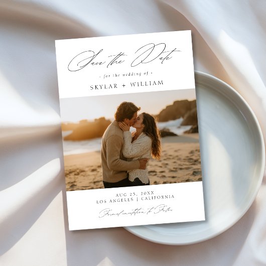 Script Beach Sunset Foto Hochzeit Save The Date