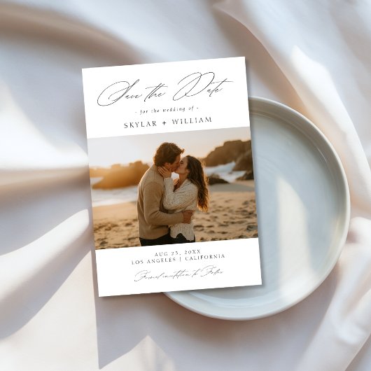 Script Beach Sunset Foto Hochzeit Save The Date