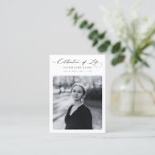 Script-Beerdigungskarten für Gedenkstätten Visitenkarte (Stehend Vorderseite)