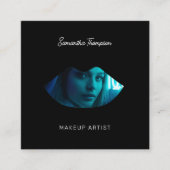 Script Beruflich Makeup Artist 2 Foto Lippen Quadratische Visitenkarte (Vorderseite)