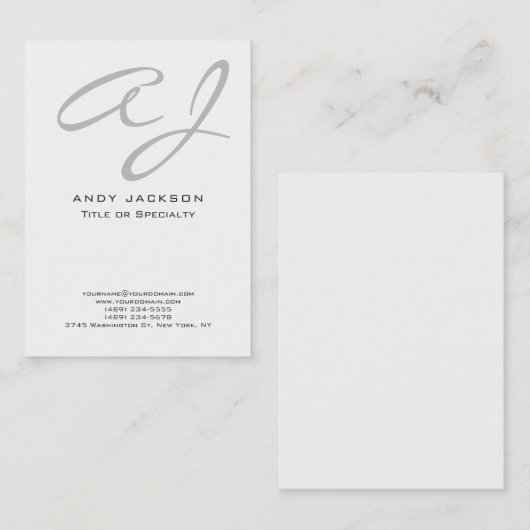 Script beruflich modern elegant minimalistisch visitenkarte (Vorne/Hinten)