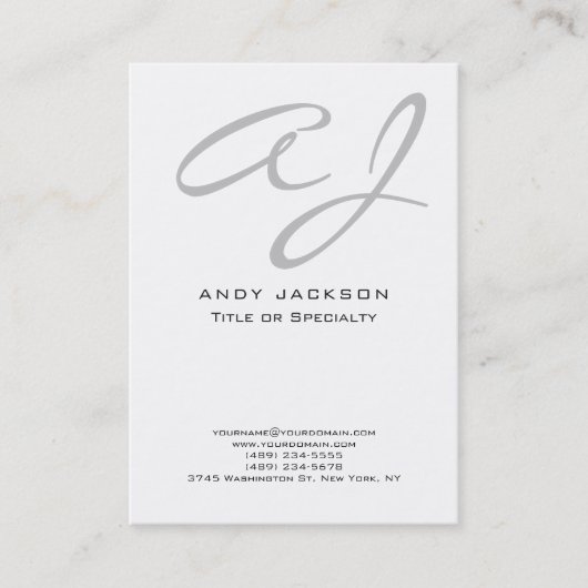 Script beruflich modern elegant minimalistisch visitenkarte (Vorderseite)