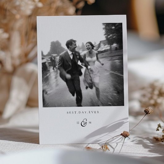 Script "Best Day Ever" Foto Dankeschön Karte