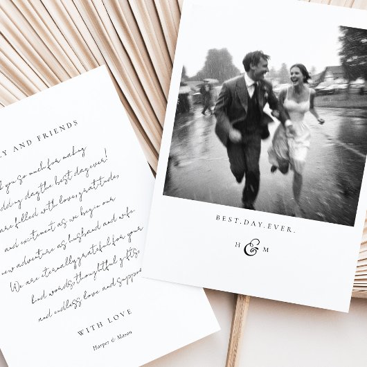 Script "Best Day Ever" Foto Dankeschön Karte