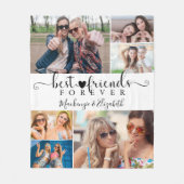 Script Best Friends Forever 6 Foto Collage White Fleecedecke (Vorderseite)