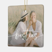 Script Besties 2x Photo Personalized Keramikornament (Links)