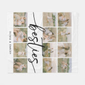 Script Besties Photo Collage Personalized Fleecedecke (Vorderseite (Horizontal))