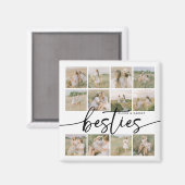 Script Besties Photo Collage Personalized Magnet (Vorderseite/Rückseite)