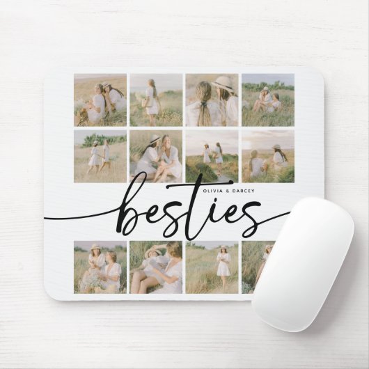 Script Besties Photo Collage Personalized Mousepad (Mit Mouse)