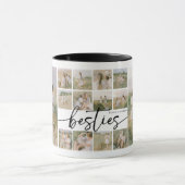 Script Besties Photo Collage Personalized Tasse (Zentrum)