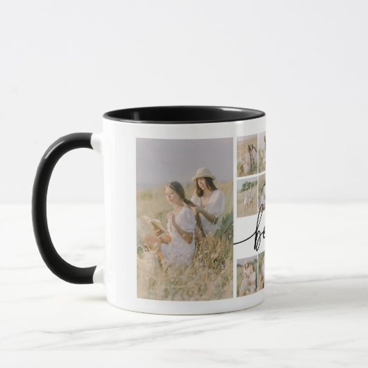 Script Besties Photo Collage Personalized Tasse (Links)