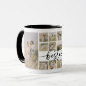 Script Besties Photo Collage Personalized Tasse (Vorderseite Links)