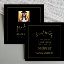 Script Black and Gold Graduation Party Foto