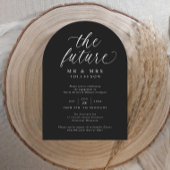 Script Black and White Elegant Engagement Party Einladung