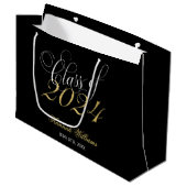 Script Black Gold Class 2024 Abschluss Große Geschenktüte (Vorderseite Schrägansicht)