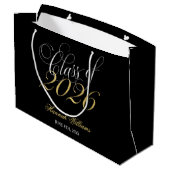Script Black Gold Class 2024 Abschluss Große Geschenktüte (Rückseite Schrägansicht)