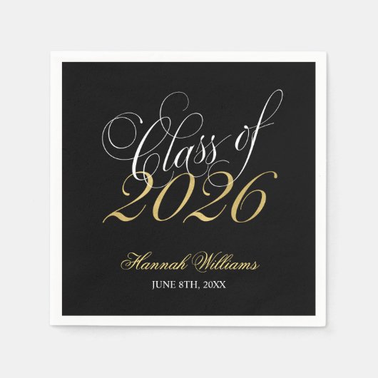 Script Black Gold Class 2025 Abschluss Serviette (Vorderseite)