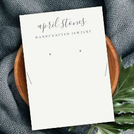 Script Black Gray White Necklace Earring Display Visitenkarte